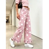 image:imageWomen Denim Camo Pants Y2k Ruffle Hem Cropped Wide Leg Jeans with PocketsPink