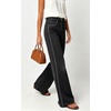 image:imageWomen High Waist Wide Leg Jeans Side Rivet Stud Flare Casual Denim PantsBlack Beaded