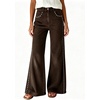image:imageWomen High Waist Wide Leg Jeans Side Rivet Stud Flare Casual Denim PantsChocolate Brown