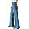 image:imageWomen High Waist Wide Leg Jeans Side Rivet Stud Flare Casual Denim PantsLight Blue