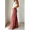 image:imageWomen High Waist Wide Leg Jeans Side Rivet Stud Flare Casual Denim PantsRed