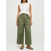 image:imageWomen Lightweight Denim Wide Leg Pants High Waist Crop Casual Loose JeansGreen
