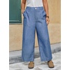 image:imageWomen Lightweight Denim Wide Leg Pants High Waist Crop Casual Loose JeansLight Blue