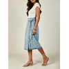 image:imageWomen Midi Denim Wrap Skirt Polka Dot High Waist Tie Knot Western Jean Pencil Skirt with SlitBlue