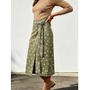 image:imageWomen Midi Denim Wrap Skirt Polka Dot High Waist Tie Knot Western Jean Pencil Skirt with SlitGreen