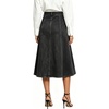 image:imageWomens Back Elastic High Waist Denim Midi Skirt ALine Flared Long Jean Skirt with BeltBlack