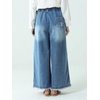 image:imageWomens Baggy Jeans Drawstring Elastic Waist Wide Leg Denim Palazzo PantsBlue