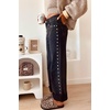 image:imageWomens High Waist Wide Leg Jeans Y2k Studded Cuffed Hem Ankle Denim PantsBlack