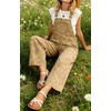 image:imageWomens Paisley Print Denim Overalls Adjustable Straps Baggy Bib Overalls Casual Wide Leg Jean Jumpsuit with PocketsKhaki