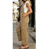image:imageWomens Paisley Print Denim Overalls Adjustable Straps Baggy Bib Overalls Casual Wide Leg Jean Jumpsuit with PocketsKhaki
