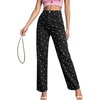 image:imageCHARTOU Straight Wide Leg Jeans for Women High Waisted Y2k Heart Print Denim Pants with PocketsBlack