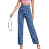 image:imageCHARTOU Straight Wide Leg Jeans for Women High Waisted Y2k Heart Print Denim Pants with PocketsBlue