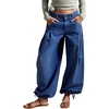 image:imageCHARTOU Women Y2k Lotus Jeans Tie Balloon Wide Leg Denim Pants Mid Waist Cargo Baggy Jeans Sweatpants SmallDark Blue