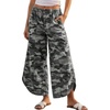 image:imageCHARTOU Women Y2k Wide Leg Jeans Elastic Waist Tulip Hem Casual Cropped Denim PantsGrey Camo