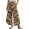 image:imageCHARTOU Women Y2k Wide Leg Jeans Elastic Waist Tulip Hem Casual Cropped Denim PantsKhaki Camo
