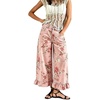 image:imageCHARTOU Womens High Rise Wide Leg Jeans Baggy Floral Ruffle Hem Cropped Denim PantsPink