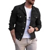 image:imageMens Denim Jacket Casual Regular Fit Button Down Long Sleeve Jean Trucker JacketBlack