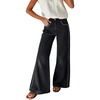 image:imageWomen High Waist Wide Leg Jeans Side Rivet Stud Flare Casual Denim PantsBlack Beaded