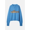 image:imageCHARTOU Women Fashion Crew Neck Rib Knit Crucian Carp Graphic Oversized Y2k Pullover Sweater JumperBlue