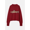 image:imageCHARTOU Women Fashion Crew Neck Rib Knit Crucian Carp Graphic Oversized Y2k Pullover Sweater JumperRed
