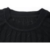 image:imageCHARTOU Womens 2 Piece Sweater Sets Cable Knit Crewneck Jersey Top Long Pants Tights OutfitsBlack