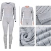 image:imageCHARTOU Womens 2 Piece Sweater Sets Cable Knit Crewneck Jersey Top Long Pants Tights OutfitsGrey