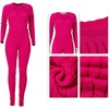 image:imageCHARTOU Womens 2 Piece Sweater Sets Cable Knit Crewneck Jersey Top Long Pants Tights OutfitsRosy