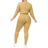 image:imageCHARTOU Womens 2 Piece Sweater Sets Cable Knit Crewneck Jersey Top Long Pants Tights OutfitsYellow