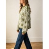 image:imageCHARTOU Womens Floral Knit Sweater Roll Neck Casual Fall Oversized Pullover JumperOlive Green
