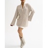 image:imageWomen Elegant Double Breasted Cardigan Blazer Lapel Novelty Fall Ribbed Knit Plain Sweater OutwearApricot
