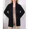image:imageWomen Elegant Double Breasted Cardigan Blazer Lapel Novelty Fall Ribbed Knit Plain Sweater OutwearBlack