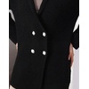 image:imageWomen Elegant Double Breasted Cardigan Blazer Lapel Novelty Fall Ribbed Knit Plain Sweater OutwearBlack
