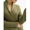 image:imageWomen Elegant Double Breasted Cardigan Blazer Lapel Novelty Fall Ribbed Knit Plain Sweater OutwearGreen