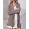 image:imageWomen Elegant Double Breasted Cardigan Blazer Lapel Novelty Fall Ribbed Knit Plain Sweater OutwearLight Coffee