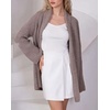 image:imageWomen Elegant Double Breasted Cardigan Blazer Lapel Novelty Fall Ribbed Knit Plain Sweater OutwearLight Coffee