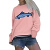 image:imageCHARTOU Women Fashion Crew Neck Rib Knit Crucian Carp Graphic Oversized Y2k Pullover Sweater JumperPink