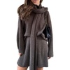 image:imageCHARTOU Women Rib Knit Sweater Skirt Set 2 Piece Outfits Stretch Turtleneck Pullover Sweater Fall Mini SkirtCoffee