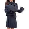 image:imageCHARTOU Women Rib Knit Sweater Skirt Set 2 Piece Outfits Stretch Turtleneck Pullover Sweater Fall Mini SkirtDark Grey