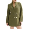 image:imageWomen Elegant Double Breasted Cardigan Blazer Lapel Novelty Fall Ribbed Knit Plain Sweater OutwearGreen