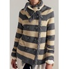 image:imageCHARTOU Women Striped Sweater Cardigan Shawl Scarf Collar Fringe Knit Coat  Fall Winter Shawl Wrap Scarf Collar Jacket Double Breasted long Sleeve Knitwear Funnel Cowl Collar Coat with pocketsDark Grey