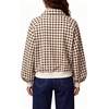 image:imageWomen Gingham Oversized Sweatshirt Button Henley Plaid Print Pullover Tops  Long Sleeve Lightweight Pullover Sweatshirt for Women Fall Fashion Clothing Loose fit Snap Buttons Cute Top with Ribbed HemBrown