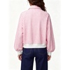 image:imageWomen Gingham Oversized Sweatshirt Button Henley Plaid Print Pullover Tops  Long Sleeve Lightweight Pullover Sweatshirt for Women Fall Fashion Clothing Loose fit Snap Buttons Cute Top with Ribbed HemPink
