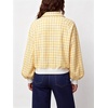 image:imageWomen Gingham Oversized Sweatshirt Button Henley Plaid Print Pullover Tops  Long Sleeve Lightweight Pullover Sweatshirt for Women Fall Fashion Clothing Loose fit Snap Buttons Cute Top with Ribbed HemYellow