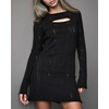 image:imageCHARTOU Women Fall Cutout Sweater Dress Long Sleeve Lightweight Knit Pullover Mini DressBlack