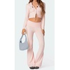 image:imageCHARTOU Women Y2k Two Pieces Sweater Sets Crop Sweater and Fold Over Flared Leggings TracksuitsPink