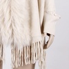 image:imageCHARTOU Womens Dressy Faux Fur Tassel Fringe Shawl Wrap Poncho Sweater Open Front Cardigan CapeApricot