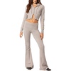 image:imageCHARTOU Women Y2k Two Pieces Sweater Sets Crop Sweater and Fold Over Flared Leggings TracksuitsLight Grey