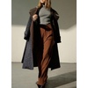 image:imageCHARTOU Women Long Wool Peacoat Herringbone Contrast Lapel Belted Overcoat  Winter Wool Midi Pea Coat Long Sleeve Twill Trench Overcoat Color Contrast Notched Lapel Outerwear Jacket with PocketsBrown