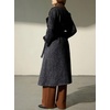 image:imageCHARTOU Women Long Wool Peacoat Herringbone Contrast Lapel Belted Overcoat  Winter Wool Midi Pea Coat Long Sleeve Twill Trench Overcoat Color Contrast Notched Lapel Outerwear Jacket with PocketsBrown