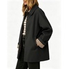 image:imageWomens Mid Long Single Breasted Trench Coat Oversized Windbreaker Jacket  Lapel Long Sleeve Windproof Jackets for Women Fall Fashion Clothes Plaid Lining Trench Jacket with Pockets Loose Rain CoatBlack